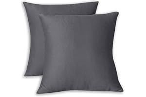 FARFALLAROSSA Juego de 2 Fundas de Cojín 55x55 cm Impermeables Suave Transpirable, Funda Almohada 55x55 cm Decoración para Sofá Casa - Gris Oscuro