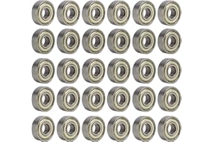 VIDSMOW 30 PCS 608zz Roulements à Billes, Roulement à Bille 8x22x7 Mm Pour Skateboard, Scooter, Patins, Imprimante 3D, Double Blindage, Acier Durable Pré-Lubrifié