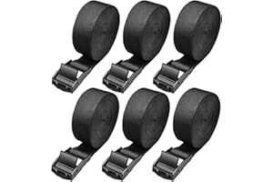 AULESE 6 cinghie di tensione corte, 250 cm, portata: 250 kg, piccole cinghie di fissaggio con fibbia in acciaio inox, cinghie di fissaggio per auto, portabici e campeggio (250 cm, 6 pezzi)