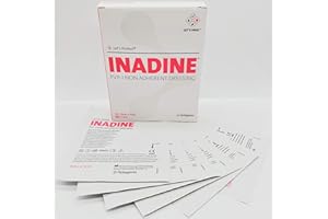 HENITAR Inadine 5cm x 5cm x10 Non-Adherent Wound Dressings Povidone Iodine AntiMicrobial**G