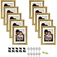Art Street Individual Photo frames Set of 10, Picture Frame For Home Decoration, Living Room, Office Decoration (Gold, Size: 6x8 Inch)
