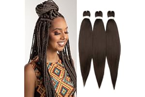 ‎TESS TESS 66 cm Pre Stretched Braiding Hair Dunkelbraun, Jumbo Braid Kunsthaar zum Einflechten 1 Stück Braids Extensions 90g/Stück Haarverlängerung (Dunkelbraun-1 Stück)