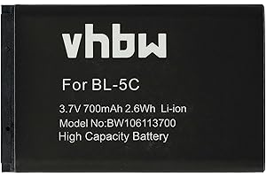 vhbw Batterie Remplacement pour Philips Typ 1ICP06/35/54 pour Moniteur bébé, babyphone (700mAh, 3,7V, Li-ION)