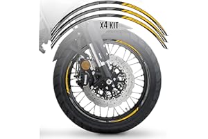 AZGRAPHISHOP Kit Adesivi per 2 Cerchioni COMPATIBILI CON Benelli TRK 502 X 2018-2021 CI-039 (YELLOW)