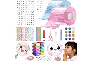 Puosike 67 Stücke Nano Tape Bubbles Set, 3m x 5cm Nano Doppelseitiges Klebeband, Nano Tape Set, Nano Tape DIY Bubble Craft für Erwachsene Kinde Mädchen Jungen (Rosa+Blau)