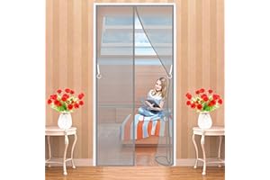 LZHBD Magnetyczne drzwi ekranowe 145 x 250 cm Wzmocniona siatka przeciw owadom z włókna szklanego, odporna na rozerwanie - automatycznie zamykana do tylnych drzwi balkonowych - szara