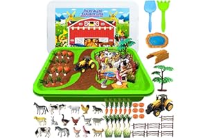Vuecer Magic Sand Arena Magica para Niños: Cofre de Arena Mágica Niños con Arena Mágica para Jugar con Arena para Cumpleaños Regalo Niña Niño 3 4 5 6 7 8 9 Años (Farm)
