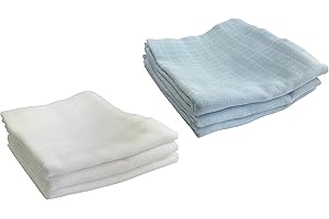 Lot de 6 langes M.M.C. - En 100 % coton - 125 g/m² - Certifiées Öko-Tex, sans substances nocives - Double tissage - Bordure renforcée - Dimensions : 80 x 70 cm - Pour bébé
