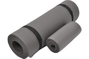 FITVIDS Signature Fitness 1/2-Inch Extra Thick High Density Anti-Tear Exercise Yoga Mat with Knee Pad and Carrying Strap, Multiple Colors