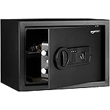 Amazon Basics - Cassaforte di sicurezza domestica in acciaio con blocco biometrica per impronte digitali, per proteggere cont