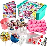 GirlZone Cake Pop Craze Kit, 80-teiliges Lustiges Backset für Kinder von 10-12 mit Leckeren Kuchen-am-Stiel Rezepten & Backzu