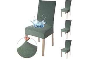 Viste tu hogar Pack 4 Stuhlhusse 45–55 cm, 100% hochwertiges Polyester, wasserdicht, leicht anzubringen und zu reinigen, Design Jacquard, Wassergrün