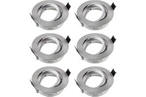 SEBSON Spot Encastrable Orientable avec Douille GU10 - Spot Plafond Trou de Montage ø75mm (min. 73mm, max. 77mm) - Plafonnier Encastré Ø84mm - Lot de 6
