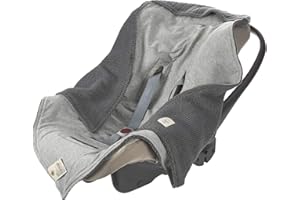 LÄSSIG Coperta a maglia per seggiolino auto Coperta per seggiolino auto 100% cotone organico GOTS antracite