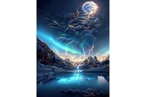 YZDZSW Diamond Painting, 5D DIY Diamond Arts Crafts Painting Kits Full Drill, Pictures by Numbers Crystal Cross Stitch Embroidery for Adults Gifts Home Wall Decoration 30x40cm (Lightning)