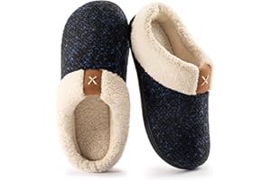 ULTRAIDEAS Damskie przytulne kapcie z pianki z pamięcią kształtu puszyste wełniane pluszowe polarowe wyściełane buty domowe z podszewką z wewnątrz i na zewnątrz antypoślizgowa gumowa podeszwa