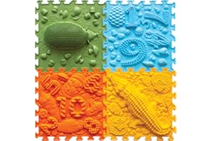 ORTO NATURE Massage Puzzle sensorische Bodenmatte - Orthopädische Spielmatte für Kinder oder als Baby Spielzeug, Puzzlematte Unterlage für den Boden (Waldschule)
