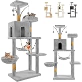 JUPPLIES Scratching Tree for Cats 143 cm &ndash; Play and Rest Tower with 5 Platforms, 3 Nests, 1 Cave and Hammock &ndash; Sisal Post and