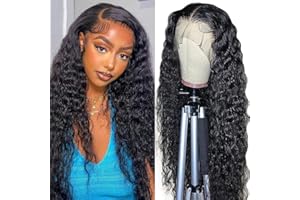 MSGEM 26 inch 13x4 HD Transparent Water Wave Lace Front Wigs Human Hair 180% Density Brazilian Virgin Wet and Wavy Hair Lace Front Wigs Pre Plucked with Baby Hair for Black Women
