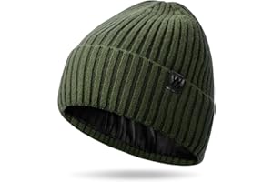 YANIKY Winter Beanie Mütze Herren Damen, Warme Strickmütze Grobstrick Mütze Thermo Fleece Gefütterte Wintermütze Winddicht Verdickungsmütze Unisex