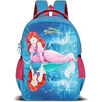 Priority Disney Princess Ariel 32 litres Teal Blue Polyester Kid's School Bag | Casual Backpack for Girls (25037)