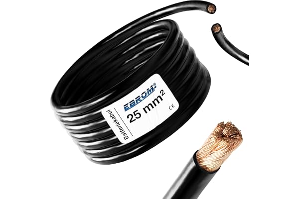 3 meter batterikabel svart H07V-K 25 mm² – batterikabel – 99,9% OFC koppar – 3 m (3 m) 25 mm2