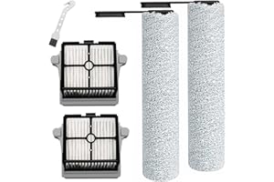 DianSung Brosse à rouleau + filtre de rechange pour Tineco Floor One S7 PRO / S6 pour aspirateur sec et humide, ensemble d'accessoires 2 rouleaux de brosse + 2 filtres (Version 1)