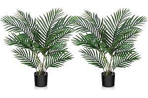 Fopamtri Planta Artificial Palma de Areca Hawaiian Tropic Palma Plantas Artificial Altura 60cm para Hogar para Hogar Baño Oficina Jardín Boda Planta Falsa Decoración(2PACK)