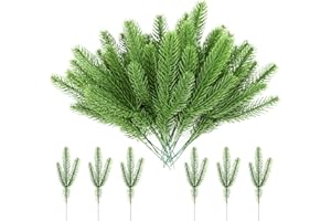GLAITC Ramas de Pino Artificiales,24 Piezas Navideño Agujas de Pino Artificiales 25 cm 3 Ramas de Pino Artificial Guirnalda de Agujas de Pino Flor de Planta Falsa para Guirnaldas de Navidad Decoraciones