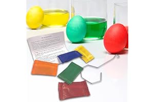 BCREATIVETOLEARN Kit de manualidades para decoración de huevos, 5 colores de pintura de tinte de huevo para 50 huevos, gran decoración de huevos de Pascua para niños, uso a baja temperatura