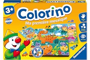Ravensburger - Jeu Educatif - Colorino Ma première mosaïque - Jeu d'apprentissage des Couleurs et Manipulation - Motricité et créativité - A partir de 3 Ans - 20891 - Version française