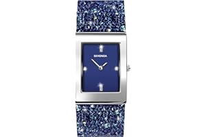 SEKONDA Seksy Rocks Womens Blue Dial Blue Stone Set Bracelet Watch 2758