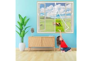 TOPZXL Zanzariera Magnetica per Finestre 65x135 cm Tenda Zanzariere Finestra Rete Superfine Finestre Zanzariera Traspirante Tenda Zanzariera Impedendo agli Insetti di entrare Bianco Z