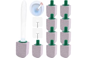 HGRGHH Pierre de Nettoyage pour Toilettes 10 Pièces, Pierre Ponce Brosses de Nettoyage avec Poignée et 2 Pcs Crochets, Pierre Ponce pour Toilettes pour Toilettes, Cuisine, Salle de Bain
