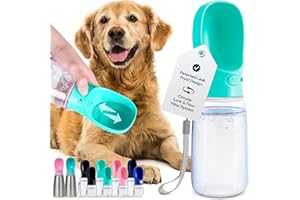 MalsiPree Leak Proof Portable Dog Water Bottle with Bowl - Travel Dog Water Dispenser for Walking, Hiking & Travelling - 550ml, Blue - Food Grade Plastic - Puppy Accessories - Puppy Stuff