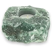 Bergkristall Teelichthalter Aus Naturstein - Inklusive Edelstein-Info Karte