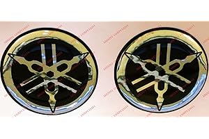 ADESIVI COMPULSIVI Stemma logo decal YAMAHA, coppia adesivi resinati, effetto 3D. Colore: nero - cromo. Per SERBATOIO o CASCO