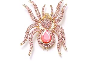 EVER FAITH Spilla Gioiello, Cristallo Austriaco Halloween Gotico Ragno Cranio Spilla