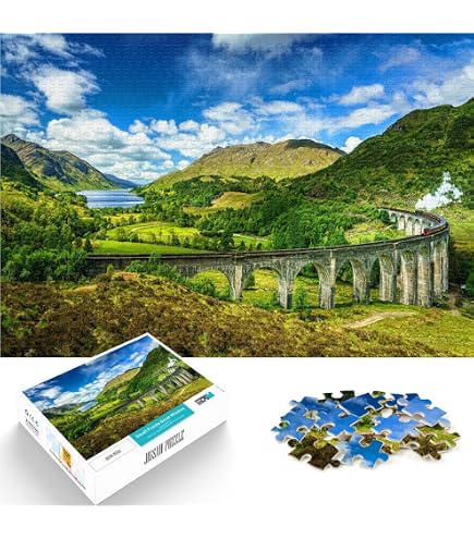 Ulmer Puzzleschmiede - Puzzle Viaducto Glenfinnan - Pintoresco rompecabezas de Escocia de 500 piezas - El viaducto ferroviario en las Tierras Altas de Escocia - Un famoso motivo de película como