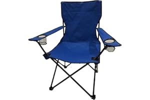 HOMECALL - Chaise de camping pliable avec porte-gobelet et dossier haut