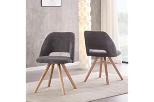 ‎B&D HOME B&D home Esszimmerstuhl Mary 2er Set | Cord Schminktischstuhl Küchenstuhl Polsterstuhl für Küche, Wohnzimmer, Esszimmer, Büro | modern Landhaus Design | Anthrazit, 11133-ANTR-2