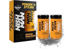 NISHMAN Poudre Coiffante P1 - Volume Matifiant Light Control 20g + 20g - Boost Maximal de Volume et Texture - Poudre Coiffante Parfaite pour une Tenue Flexible et une Finition Mate