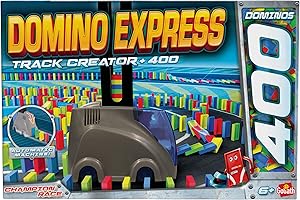 DOMINO EXPRESS - Track Creator + 400 Dominos - Jeu de Construction pour 1 Joueur et +- Effets Spéciaux - Cascades Époustouflantes -Jeu Dominos pour Enfants dès 6 ans - Créez Votre Propre Parcours