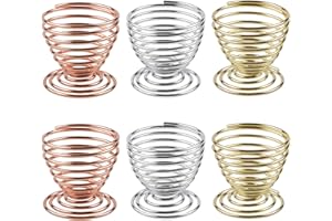Niuhong 6PCS Set Portauova Portauovo in Acciaio Inossidabile Tazza Uova Vassoio Uova Creativo Portauovo in Acciaio Inox Uova alla Coque per Uova Sode Colazione Cucina Cosmetici Piumino da Cipria