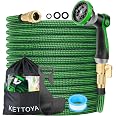 50 Ft Garden Hose, 2025 New Ultra Lightweight & Flexible Water Hose With 10 Pattern Spray Nozzle Leak Proof Solid Brass Fittings High Density Outer Fabric Du