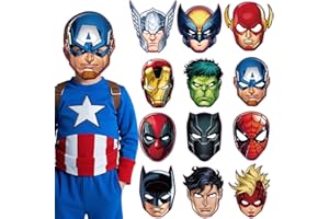ZeiLaBang Kakadi Superhero Maske,6 maschere per cosplay, maschera Batman, decorazione per feste di compleanno per bambini, maschera per adulti
