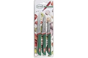Sanelli Set 3 Coltelli Frutta e verdura: Spelucchino multiuso cm.10-Pomodoro cm.12-Verdura cm.6