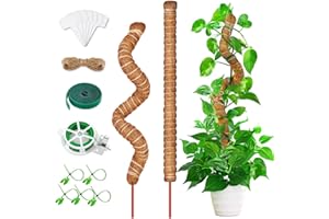selizo Monstera Rankhilfe,2 Pack 64cm Moosstab für Monstera, Biegsame Rankhilfe Monstera Kokosstab für Pflanzen mit Zubehör, Pflanzenstab Moss Pole für Kletterpflanzen Pflanzenstütze