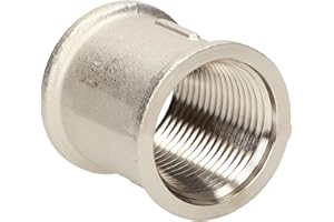 RIAT I Muffe I Messing vernickelt I Doppelmuffe I Verbindungsstück I Fitting I BSP I 2x Innengewinde I IG x IG