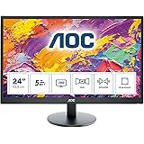 AOC M2470SWH - 24 Inch FHD Monitor, 60Hz,5ms, MVA, Speakers ( 1920 x 1080@ 60Hz, 250cd/m², HDMI 1.4 x 2/ VGA)